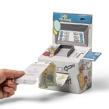 SURPRISA Geld-O-Mat Geldgeschenk Verpackung – Kreatives DIY Geldautomat für Geldgeschenke, Originelle Geschenkidee für Geburtstag, Hochzeit & besondere Anlässe – Inklusive Personalisierbarem Design