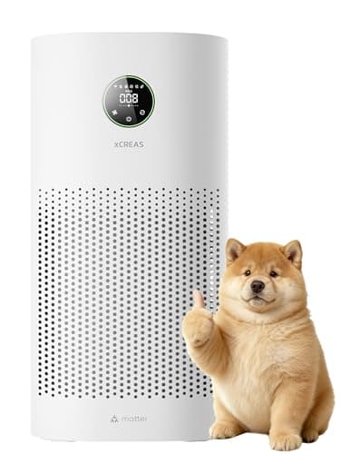 xCREAS Luftreiniger mit Matter-Kompatibilität, kompatibel mit Smarthings, Alexa, Echo, Google Home, HEPA H13 Filter, waschbarer Vorfilter, Eco-Sparmodus (83m² Luftreiniger mit Matter)