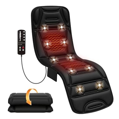 COMFIER Ganzkörper Massagematte mit Heizfunktion, Vibrations Massagesitzauflage mit 10 Vibrationsmotoren, 5 Massagemodi und Auto-Off-Funktion, Geschenk für Frauen