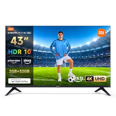 Xiaomi TV F 43, 43 Zoll (109 cm), 4K UHD, Smart TV, Fire OS8, Triple Tuner DVB-C/S/S2/T/T2,HDR10, MEMC,Sprachsteuerung mit Alexa, 2GB+32GB, Kompatibel mit Apple AirPlay