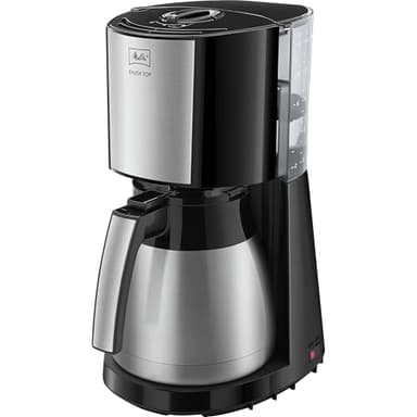 Melitta Enjoy Top Therm – Filterkaffeemaschine mit Thermkanne aus Edelstahl, für bis zu 10 Tassen Kaffee, in Schwarz/Edelstahl