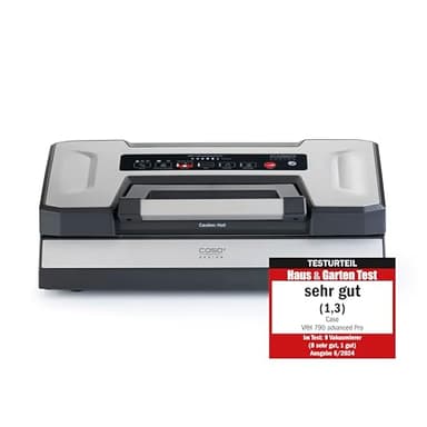 CASO VRH 790 advanced Pro - Vakuumierer, Vakuumiergerät, Testurteil Sehr Gut, 200 Vakuumiervorgänge non-stop, mit patentierter CASOTEK Liquid Funktion, doppelte Schweißnaht, inkl. Vakuumbeutel