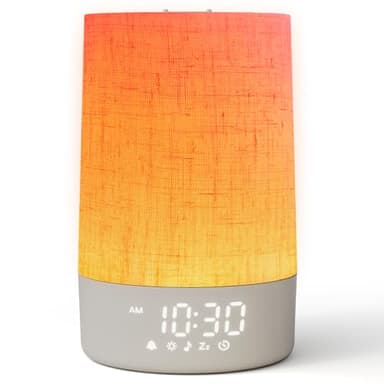 Foryond Tageslichtwecker mit 30 Naturgeräuschen,Wecker mit Licht Sonnenaufgang,Dimmbar Nachttischlampe,Lichtwecker Einschlafshilfe und Timer,Geschenke für Mutter und Vater, Frauen und Männer 1 Pack