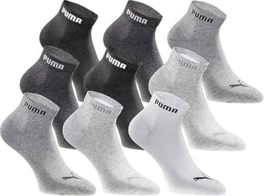 PUMA Quartersocken 18 Paar Pack Statement Edition - Damen und Herren - Black White Grey Pack - Gr. 43-46