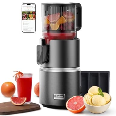 Anybear 350W Entsafter mit 124 mm Einfüllschacht Slow Juicer mit Doppel-Zerkleinerungstechnologie für Ganze Früchte & Gemüse | Hohe Saftausbeute | BPA-freies Tritan-Material(Dunkelgrau)