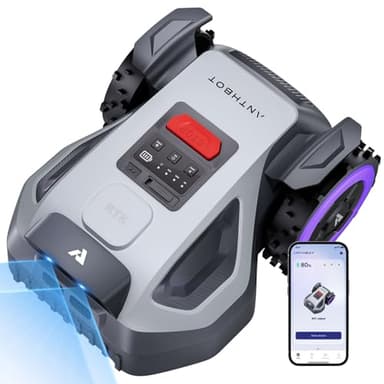 ANTHBOT M5 Mähroboter ohne Begrenzungskabel, Neuer Genie mit NRTK-Navigation & Dual-Vision, bis 500 m² (max. 700 m²), Schnitthöhe per App, KI-Hindernisvermeidung, Rasenroboter mit 45% Steigung
