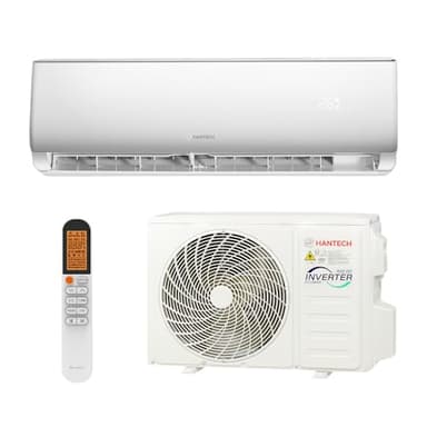 HANTECH Split Klimaanlage 9000 BTU 2,6 kW Inverter Set - Klimagerät mit App-Funktion zum Kühlen und Heizen – Modell Elegant (9-16m²)