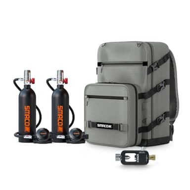 SMACO Mini Tauchflasche 1L Sauerstoffflasche Tauchen Mini (2 Stück) Taucherflasche für Unterwasseratmung kleine Tauchen Sauerstofftank Taucher Set Tauchausrüstung für Familie und Kumpels S400