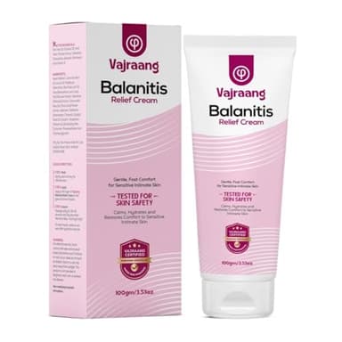 Vajraang Balanitis-Linderungscreme für Männer – Linderung von Vorhautjuckreiz, Rötung & Eichelreizung – Mit Teebaumöl, Manuka-Honig & Ringelblume – Für Unbeschnittene (100g)