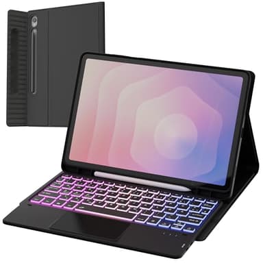ROOFEI für Samsung Galaxy S11 2025 11 Zoll Hülle mit Tastatur: Tab S11 Tablet 2025 5G Tastatur mit Touchpad & 3-Zozen-7-Farbige Beleuchtung - Deutsches QWERTZ-Layout Tastaturen Hülle mit Pen Halter