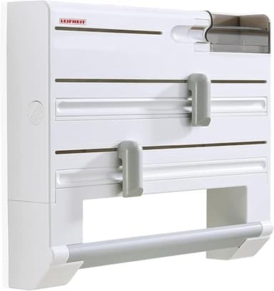 Leifheit Wandrollenhalter Parat Plus ComfortLine-Serie, für jede Küche, bewährter Schneidabroller für Alu- und Klarsichtfolie, Folienschneider mit Spezialmesser