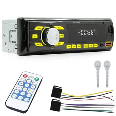 Autoradio Bluetooth 1 Din, Auto Radio Bluetooth mit Freisprecheinrichtung, FM Autoradio mit 2X USB, AUX, SD Karte, MP3-Player, iOS/Android Unterstützung