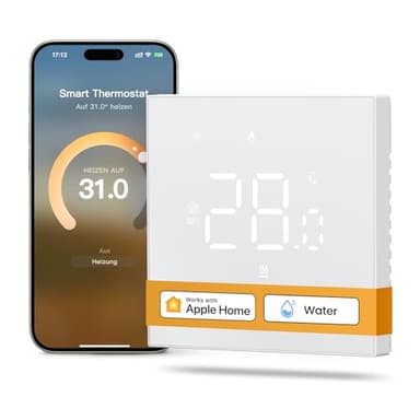 MIUCDA Smart Thermostat Matter Wasser Fussbodenheizung WiFi Raumthermostat Digital Heizungsthermostat Kompatibel mit Homekit,Alexa, Google Home,SmartThing