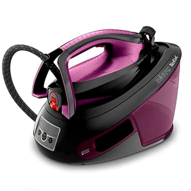 Tefal Express Vision, leistungsstarker 6,9-Bar-Druck, Dampfstoß: 480g/Min., Smart Temp-Technologie, LED Beleuchtung, abnehmbarer Kalk-Kollektor, Eco-Modus, 1,8 L Wassertank, lila/schwarz, SV8152