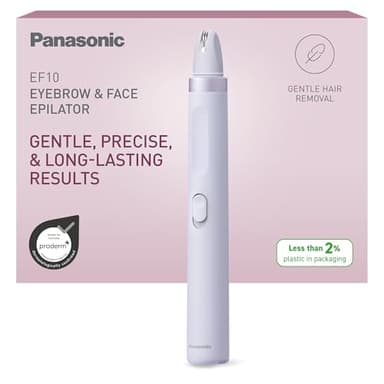 Panasonic ES-EF10-V503 Augenbrauen- & Gesichtshaar-Epilierer für Frauen, Augenbrauenformer, Augenbrauenepilierer, LED-Licht, kompaktes Stiftdesign, Betrieb mit AA-Batterien, Helllila