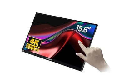 Verbatim Portable Touchscreen Monitor 4K, mobiler 15,6" Bildschirm aus Aluminium, tragbarer HRD Screen für Laptop, Tablet, PS5 oder Nintendo Switch mit USB-C- und HDMI-Anschluss, schwarz