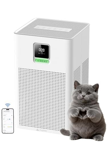 xCREAS Luftreiniger mit Matter-Kompatibilität, kompatibel mit Apple Home, Alexa, Google Home, Home Assistant, HEPA H13 Filter, waschbarer Vorfilter, Aromatherapie-Funktion, Eco-Sparmodus