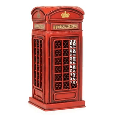 Moritz Blech-Deko Spardose Telefonzelle England rot Blechdekoration Blechmodell Modellauto Retro Sammlerstück Vintage Deko Nostalgie Antik Style