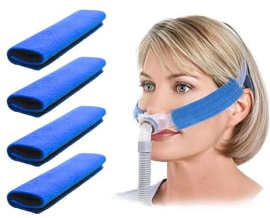 AVEEN 4er-Pack CPAP-Gurtpolster – CPAP Komfortpolster, Gesichtspolster – Weiche, atmungsaktive Polster zur Druckentlastung – Schutz vor Hautirritationen – Waschbares, langlebiges CPAP-Zubehör