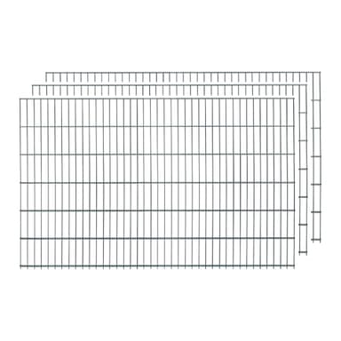 Doppelstabmatten, 3 Stück, Gesamtlänge 6 Meter, Höhe & Farbe wählbar - Drahtstärke: 6/5/6 mm - Maschung: 200 x 50 mm (L 6 m, H 123 cm, Anthrazit)