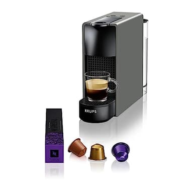 Nespresso Krups XN110B Essenza Mini Kaffeekapselmaschine, 0,6 L, 19 bar, Energiesparmodus, grau