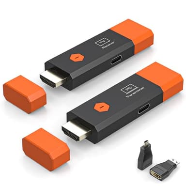 Wireless HDMI Sender & Empfänger 4K120Hz – 4K Decoding, Dual Band 5.8G Übertragung bis 150 m, bis zu 1 Empfänger, LED Display, Plug&Play für Laptop/PC/PS5/Kamera, 4K Adapter mit EDID-Emulation (1PCS)