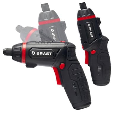 BRAST® Akkuschrauber Akku Bohrschrauber | 4,0V / 2Ah Li-Ion | 54 Chrom-Vanadium-Bits | schwenkbarer Kopf | USB-C Ladekabel | integrierter Akku & Überlastschutz | LED-Arbeitslicht + Taschenlampe