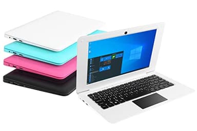 Bigmachine Computer Laptop Mini 10,1 Zoll 32 GB Windows 10 ultradünnes und leichtes Netbook Quad Core PC HDMI USB Webcam Netflix YouTube QWERTZ Layout (Weiß)