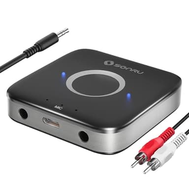 Aux Bluetooth 5.3 Adapter Stereoanlage, SONRU Bluetooth Empfänger Receiver Audio Adapter mit 3.5 mm RCA Kabel Dual AUX Ausgänge für Autoradio Home Stereoanlage