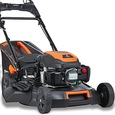FUXTEC 4in1 Benzin Rasenmäher FX-RM5170eS • mit Antrieb und Elektrostarter • 51 cm Schnittbreite • 4-Takt 170 CCM Motor • 60L Fangkorb • Mulchen, Seitenauswurf & EasyClean