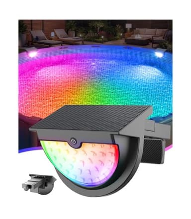 DeeprBetter 2026 Verbessert Poolbeleuchtung Solar, Farbwechsel LED Pool Beleuchtung mit 10 Lichtmodi, IP68 Wasserdicht Solar Pool Lichter & Teichbeleuchtung, Poollampe Schwimmlichter Solar für Garten