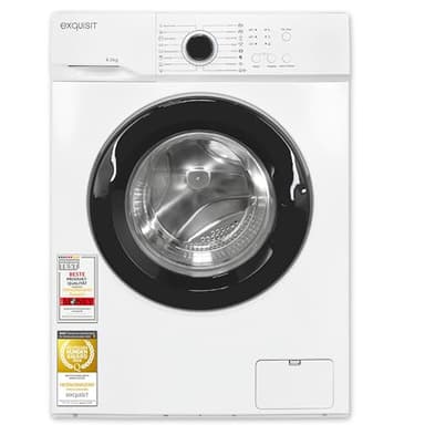 Exquisit Waschmaschine | 6 kg Nennkapazität, 1000 U/Min, Energieklasse A, 76 dB(A), 85 x 60 x 44 cm | 16 Programme, Eco 40-60, Kurzprogramm, manuelle Temperaturwahl, Aquastop | WA56110-020A weiss