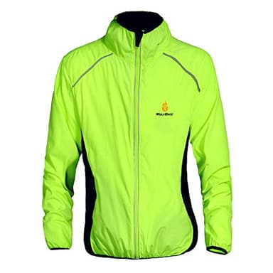 WOSAWE Herren Fahrradjacke Winddichte Wasserabweisend MTB Mountainbike Jacket Für Radfahren, Joggen, Wandern (Grün XXL)