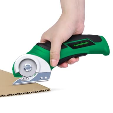 Hammersmith SharpSpin - Kabelloser Akku-Universalschneider - Elektrische Schere - Kartonschneider - Rollschneider - Selbstschärfende Klinge - Schneidet Leder, PVC, Teppiche, Karton & mehr