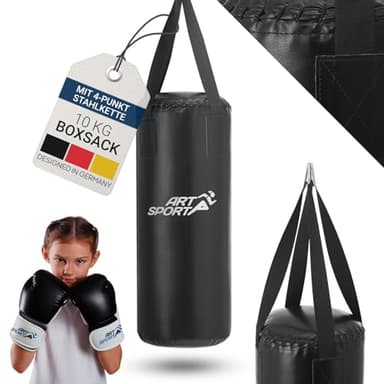 ArtSport® Boxsack Kinder - 8kg Boxsack Hängend inkl. Boxhandschuhe, Bandage & Deckenhalterung - Ideales Sport Set zum Boxen ab 6 Jahren