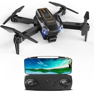 Drohne mit Kamera 4K für Anfänger, Kinder & Erwachsene, Mini Drohne mit WiFi, 2 Akkus für lange Flugzeit, Ein-Knopf Start/Landung, Faltbar – RC Quadcopter Geschenk, Gold
