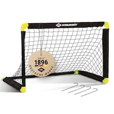 Schildkröt faltbares Fußballtor für Kinder – klappbares Mini-Tor 90×60×60 cm für drinnen & draußen – leicht & tragbar inkl. Heringen – ideal für Garten, Urlaub, Kinderzimmer & Freizeitspiel