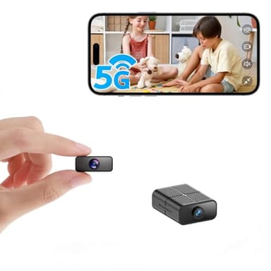 XNJ Mini Kamera, 4K HD Überwachungskamera Innen, 2,4/5 GHz WLAN innenkamera mit akku, Bewegungserkennung, Remote Viewing für Sicherheit mit APP