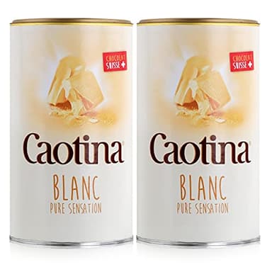 Caotina blanc, Kakao Pulver mit weißer Schweizer Schokolade, heiße Schokolade, Trinkschokolade, 2er Pack, 2 x 500g