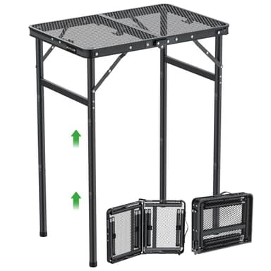 GARLLEN Grilltisch klappbar, 60x40cm & 3 Höhenverstellbar(27/51/75cm), Leicht und Tragbar, Klapptisch Campingtisch Beistelltisch Gartentisch Picknicktisch Kleiner Grill Tisch für Camping