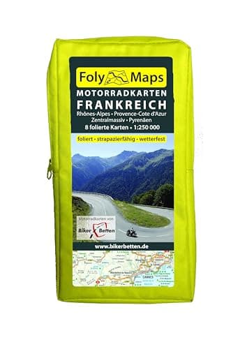FolyMaps Motorradkarten Frankreich Süd: 1:250 000 Rhônes-Alpes, Provence-Cote d´Azur, Pyrenäen, Zentralmassiv