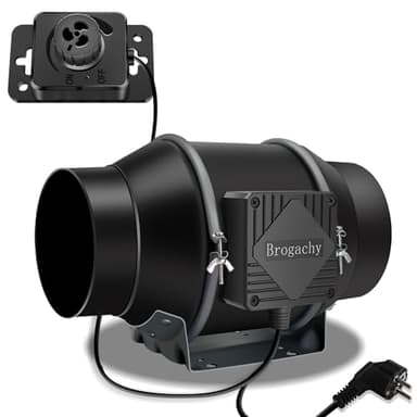 Brogachy 150mm Regelbar Rohrventilator 689m³/h, Abluftventilator 3000RPM,mit Dreiphasiger EC-Motor, für Heizung, Kühlung,Booster, Wachstumszelte, Hydrokulturen, Heimgebrauch, Belüftung.