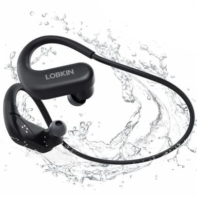 LOBKIN Kopfhörer Schwimmen, In Ear Knochenschall Kopfhörer Bluetooth 5.4,IPX8 Unterwasser wasserdichte mit 8G MP3 Player mit Ohrstöpsel für Schwimmen Laufen Radfahrer