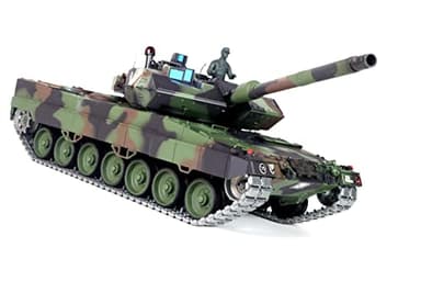 ES-TOYS RC Panzer German Leopard 2A6 Heng Long 1:16 mit R&S, Stahlgetriebe und Metallketten V7.0 - Upg-A