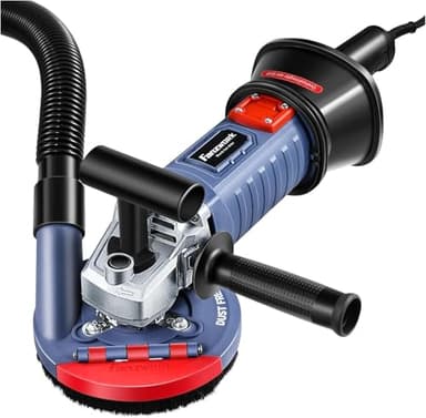 FANZWORK 1500W Betonschleifer Betonfräse Set, Drehzahlregelbar, inkl. Premium 125mm Diamantschleiftopf, Absaughaube, T-Förmiger Griff - Ideal für Beton, Estrich und Fliesenkleber Schleifen