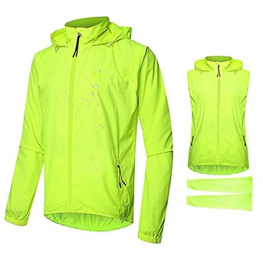 SFITVE 2 in 1 Outdoor Fahrradjacke Herren Atmungsaktiv Sommer,Wasserdicht Fahrradweste Herren Reflektierend mit Abnehmbaren Ärmeln,UV-Schutz Ultraleichte Mountainbike Jacket(Size:4XL)