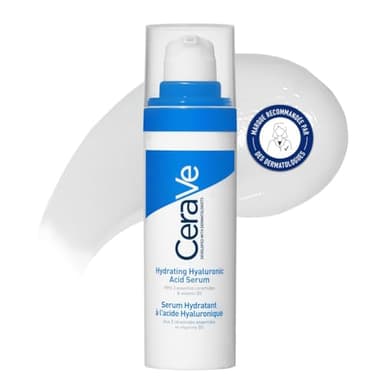 CeraVe Feuchtigkeitsspendendes Hyaluronsäure Serum, Aufpolsterndes Gesichtsserum für trockene bis normale Haut, Mit 3 essenziellen Ceramiden und Vitamin B5, 30 ml
