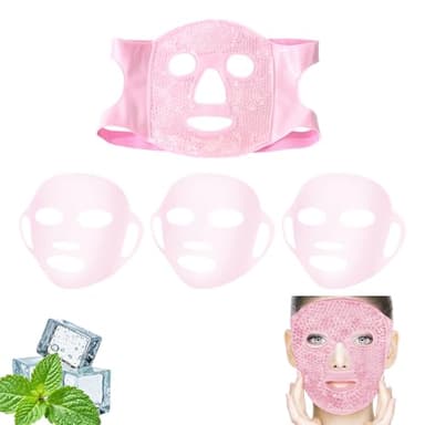 4 Stück Kühlmaske Gesicht Eismaske Gesicht Kühlende Gesichtsmaske Gesichtskühlmaske Ice Mask Für Heiße Und Kalte Anwendung Geeignet Wiederverwendbar Wirkt Beruhigend Reduziert Schwellungen Im Gesicht