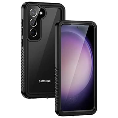 Lanhiem für Samsung Galaxy S23 Hülle, IP68 Wasserdicht Handyhülle Samsung S23 5G 360 Grad Schutzhülle Stoßfest Staubdicht Sturzfest Outdoor mit Eingebautem Displayschutz, Schwarz