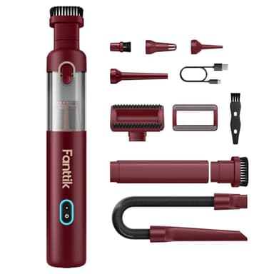 Fanttik Slim V8 APEX Akku-Autostaubsauger, 4-in-1 tragbarer Mini RobustClean™ Handstaubsauger mit 19000 Pa/45 AW Saugkraft, 2 Saugmodi, Auto-Staubsauger für Auto, Bürotisch, Tastaturen (Rot)